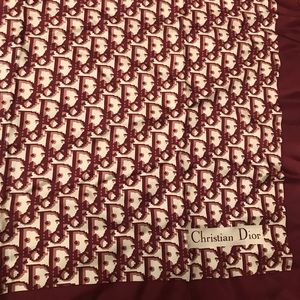 Vintage Dior trotter monogram scarf burgundy